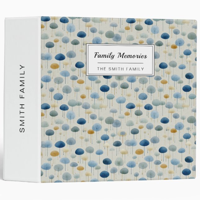 Serene Rain Garden Floral Pattern (2) 3 Ring Binder (Front/Spine)