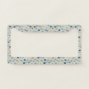 Serene Rain Garden Floral Pattern (2) License Plate Frame
