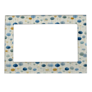 Serene Rain Garden Floral Pattern (2) Magnetic Frame