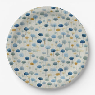 Serene Rain Garden Floral Pattern (2) Paper Plates