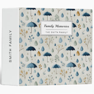 Serene Rain Garden Floral Pattern (3) 3 Ring Binder