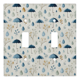 Serene Rain Garden Floral Pattern (3) Light Switch Cover