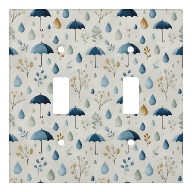 Serene Rain Garden Floral Pattern (3) Light Switch Cover (Front)