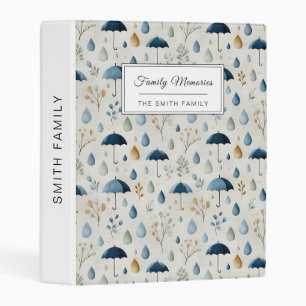 Serene Rain Garden Floral Pattern (3) Mini Binder