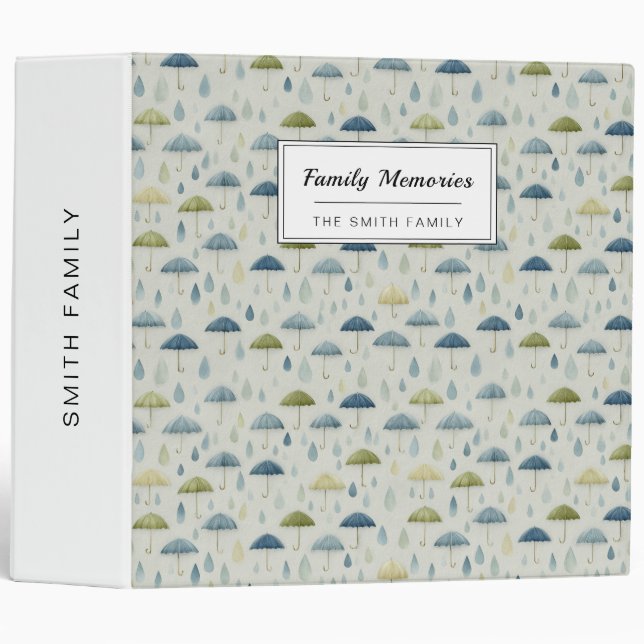 Serene Rain Garden Floral Pattern (4) 3 Ring Binder (Front/Spine)
