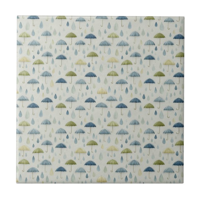 Serene Rain Garden Floral Pattern (4) Ceramic Tile (Front)