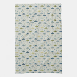 Serene Rain Garden Floral Pattern (4) Kitchen Towel