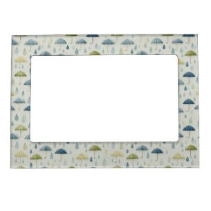 Serene Rain Garden Floral Pattern (4) Magnetic Frame