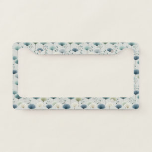Serene Rain Garden Floral Pattern (5) License Plate Frame