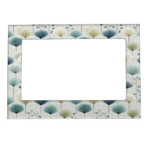 Serene Rain Garden Floral Pattern (5) Magnetic Frame