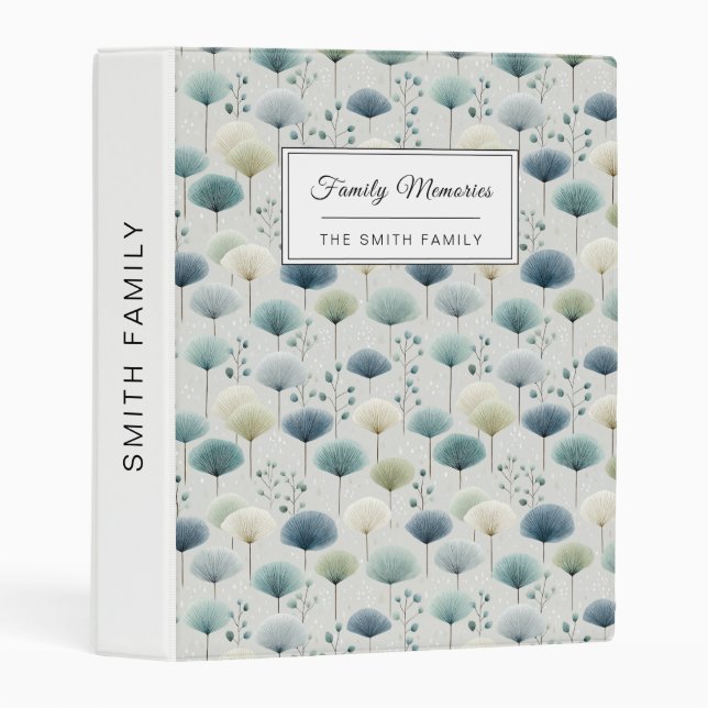 Serene Rain Garden Floral Pattern (5) Mini Binder (Front/Spine)
