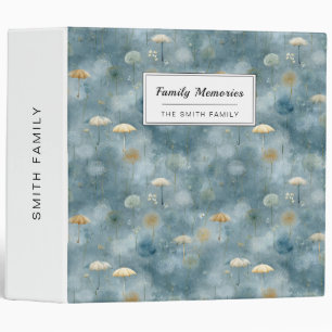 Serene Rain Garden Floral Pattern (6) 3 Ring Binder