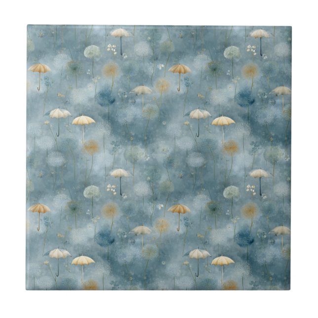 Serene Rain Garden Floral Pattern (6) Ceramic Tile (Front)