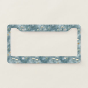 Serene Rain Garden Floral Pattern (6) License Plate Frame