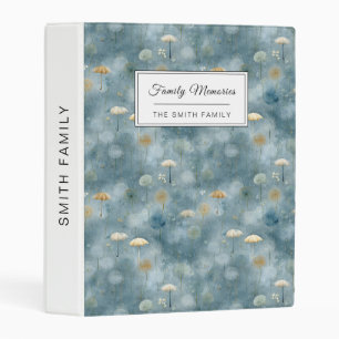 Serene Rain Garden Floral Pattern (6) Mini Binder