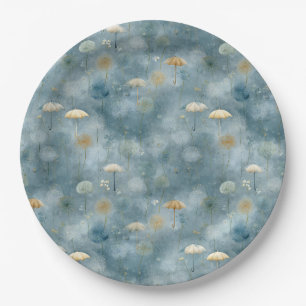 Serene Rain Garden Floral Pattern (6) Paper Plates