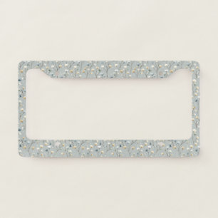Serene Rain Garden Floral Pattern (7) License Plate Frame
