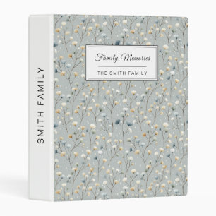 Serene Rain Garden Floral Pattern (7) Mini Binder