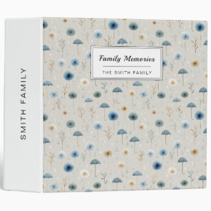Serene Rain Garden Floral Pattern (8) 3 Ring Binder