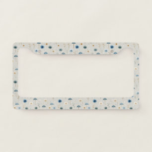 Serene Rain Garden Floral Pattern (8) License Plate Frame