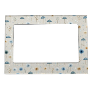 Serene Rain Garden Floral Pattern (8) Magnetic Frame