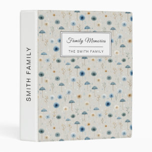 Serene Rain Garden Floral Pattern (8) Mini Binder