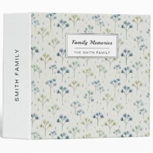 Serene Rain Garden Floral Pattern (9) 3 Ring Binder