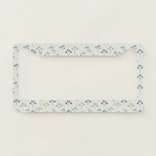 Serene Rain Garden Floral Pattern (9) License Plate Frame