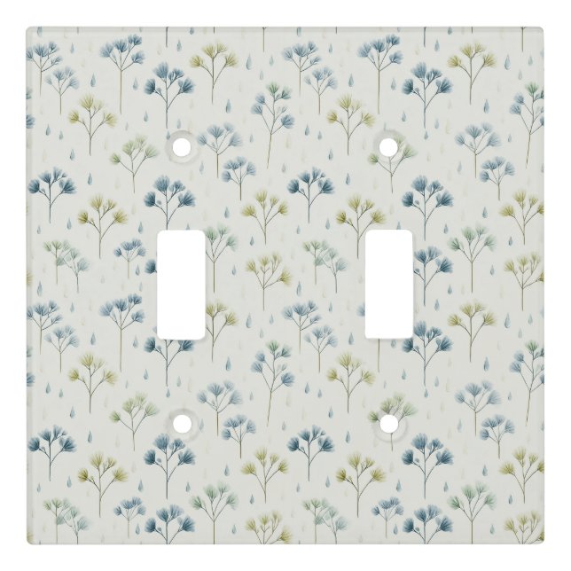 Serene Rain Garden Floral Pattern (9) Light Switch Cover (Front)