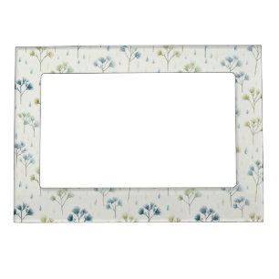 Serene Rain Garden Floral Pattern (9) Magnetic Frame