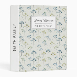 Serene Rain Garden Floral Pattern (9) Mini Binder
