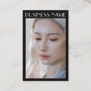 Serene Rainbow Glow Portrait Illustration Business Card