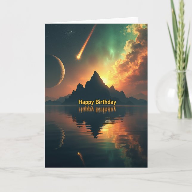 Serene Reflection Birthday Card (Front)