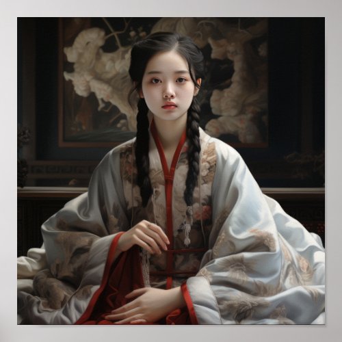 Serene Reflections: A Captivating Chinese Girl Con