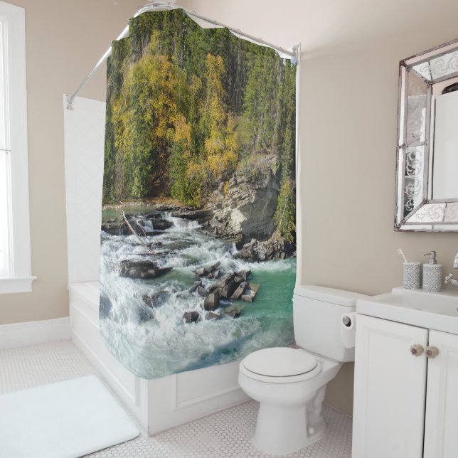 Serene River, Canadian Fraser River Shower Curtain (In Situ)