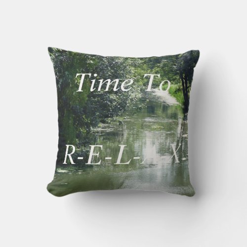 Serene River Flowing Throw Pillow