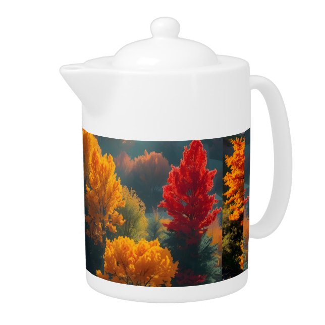 Serene River Shore Reflection Nature Art  Teapot (Right)