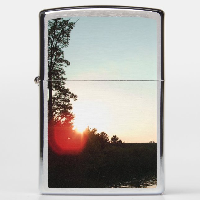 Serene River Sunset Zippo Lighter (Front)