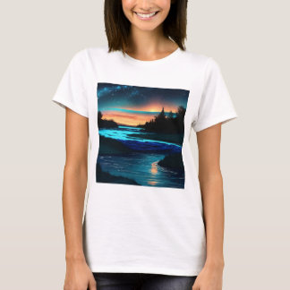 Serene Riverscape Minimalist T-Shirt