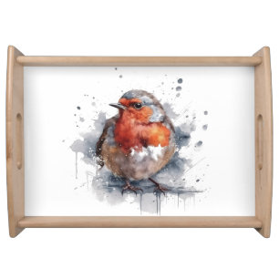 Serene Robin Cottagecore Kitchen Decor Serving Tray