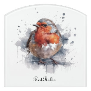 Serene Robin, custom Door Sign