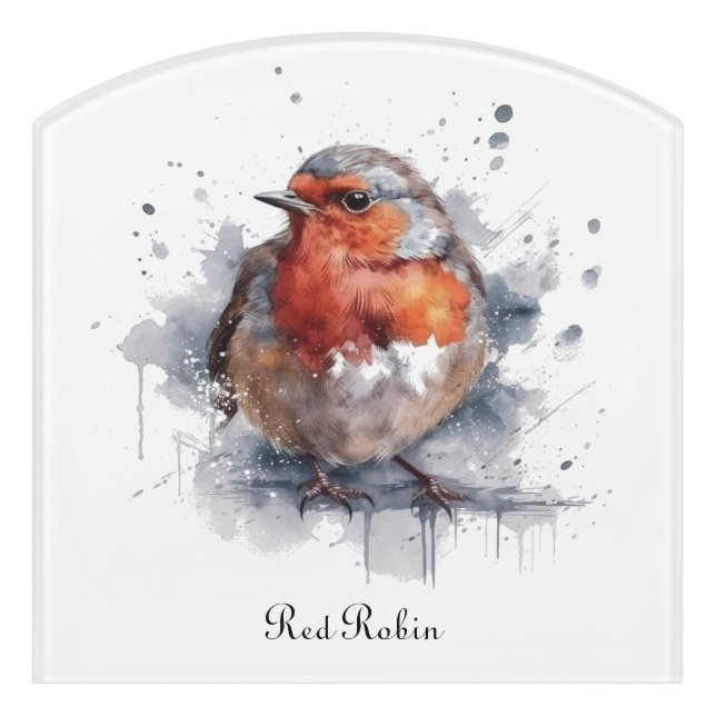 Serene Robin, custom Door Sign (Contour Front)