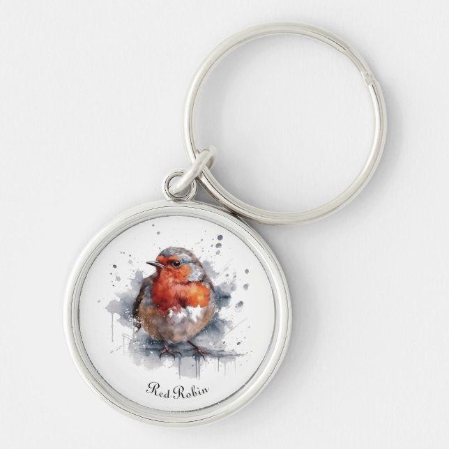 Serene Robin, custom Keychain (Front)