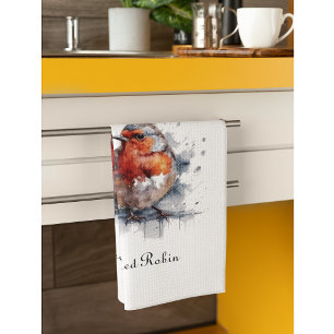 Serene Robin, custom Kitchen Towel