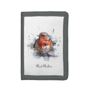 Serene Robin, custom Tri-fold Wallet