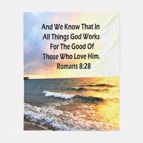 SERENE ROMANS 828 SCRIPTURE VERSE FLEECE BLANKET