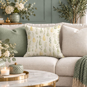 Serene Sage Botanical Daisies Decorative Pillow