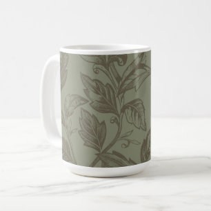 Serene Sage Green   Bold Botanical Statement Leafy Coffee Mug