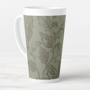 Serene Sage Green   Bold Botanical Statement Leafy Latte Mug