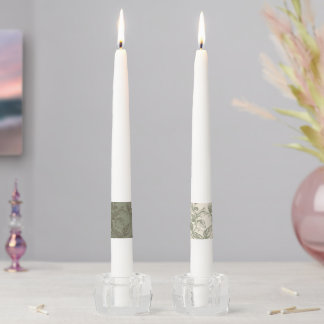 Serene Sage Green | Bold Botanical Statement Leafy Taper Candle